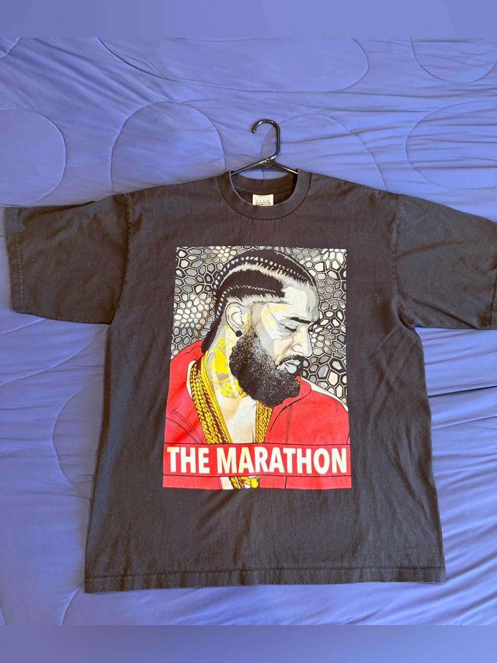 The Marathon Graphic Tee - Black with Red Print